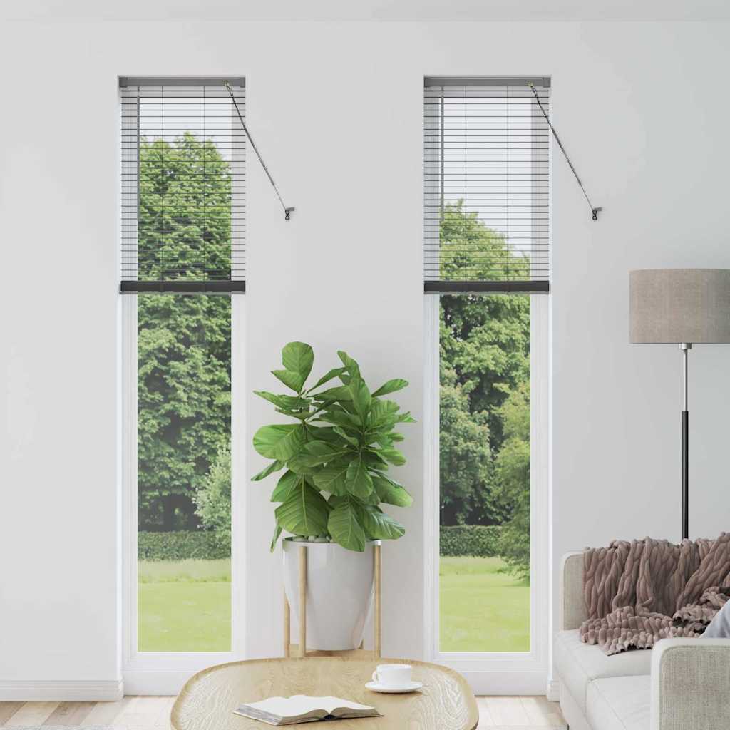 Window Blind with Curtains Manual Dark grey Aluminium